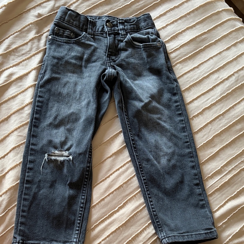 wonder nation Kids Dark Gray Distressed Jeans